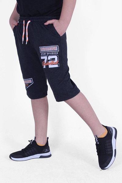 FYK KİDS 72 Κείμενο τυπωμένο Boy's Capri με λεπτομέρεια με φαρδύ κορδόνι