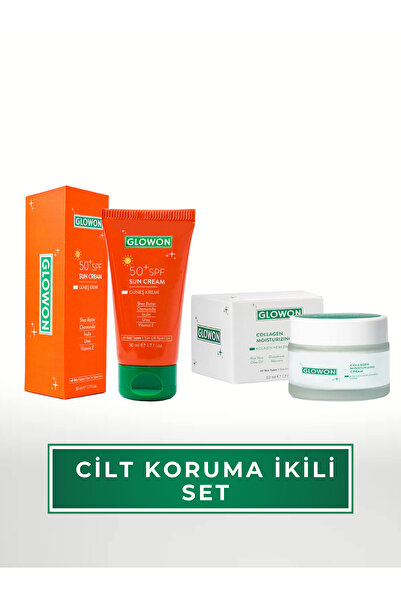 GLOWON Kolajenli Nemlendirici Krem & Spf 50 Güneş Kremi 2’li Avantajlı Set