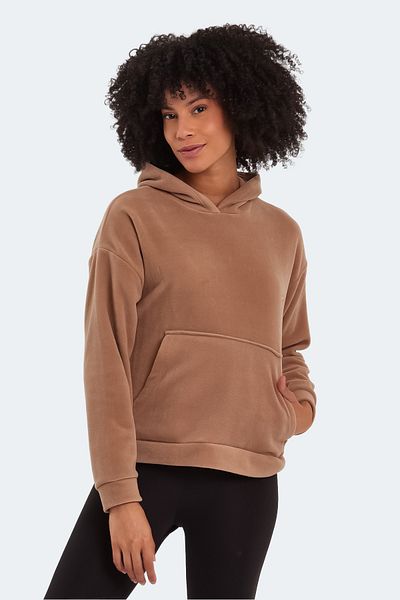 Slazenger Sassa Γυναικείο Fleece Καφέ ανοιχτό