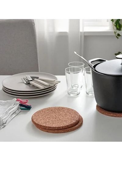 IKEA Premium Product Heat Resistant Teapot Pot Pan Mat 19 cm 3 Pieces Cork Trivets Heat