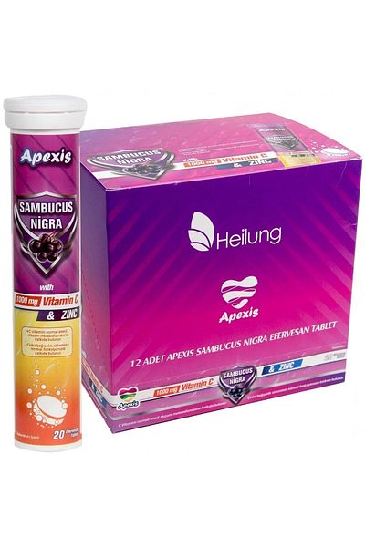 Apexis Sambucus Nigra - Vitamin C and Zinc 1000mg 3*20 Tablets