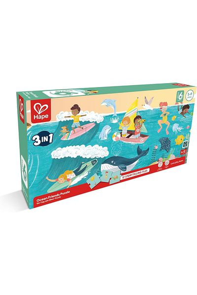 Hape Ocean Friends (3 IN 1) Children's Puzzle And Storytelling Game