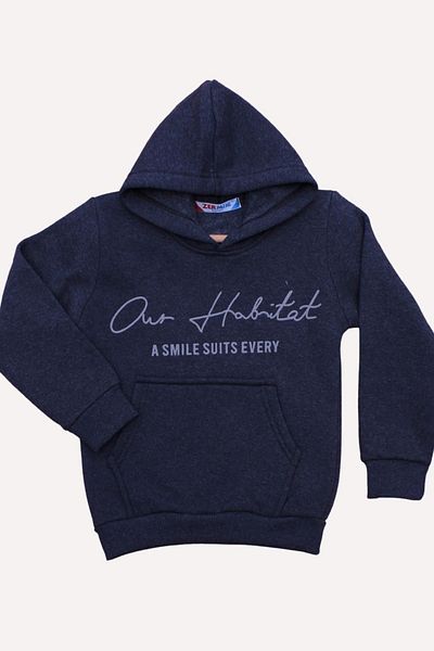 FYK KİDS 3 Thread UNISEX HOODED KANGAROO POCKET SWEATSHIRT