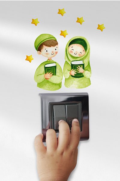 MSticker Autocolant pentru priză Ramadan Autocolant decorativ pentru priză Autocolant pentru perete din sticlă