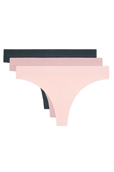 Oysho 3 cotton blend thongs with logo