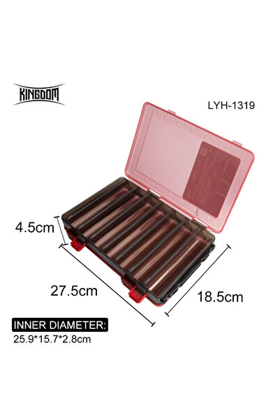 Kingdom LYH-1319 صناديق أدوات صيد السمك، 10 14 حجرة، تخزين ملحقات الصيد البلا...