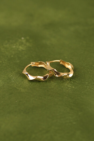 Çgk Çiğdem Gürel Kuyumculuk Kıvrımlı Halka Altın Küpe