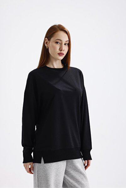 Miss Murem Black Mari Sweat - Slit Skirt