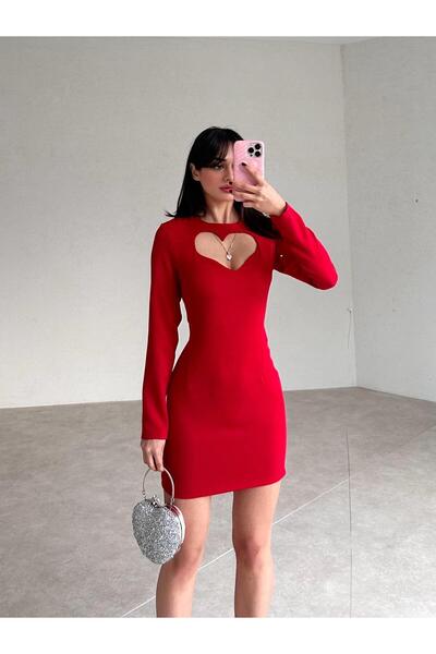 Mooi Butik Sweetheart Low-Cut Mini Carpen Dress 4012 - Red