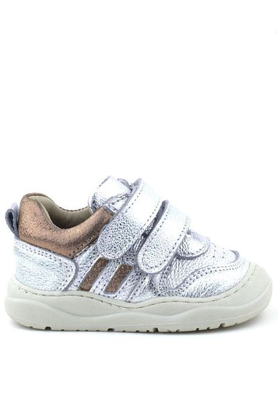 Rakerplus Schaggy Genuine Leather Silver Shiny Baby Sneakers