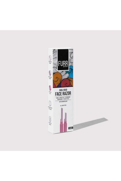 Furr Dual-head Face Razor for Women, Reusable German Blades, 3 Razors