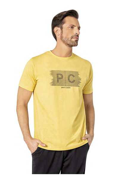 Pierre Cardin Men's Yellow Short Sleeve Printed Clothing Suit Two-Piece Suit