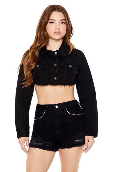 Forever 21 Denim Trucker Crop Ceket