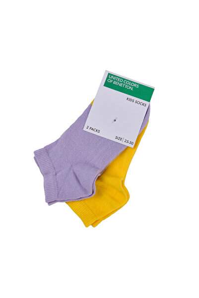 United Colors of Benetton Размер 30-35 Момичешки чорапи с лого, изтъкани, 2 чифта, до глезена 77262