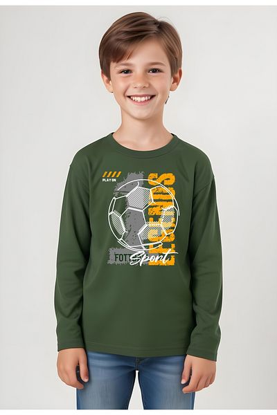 FYK KİDS Fyk Kids Boys Printed Round Neck Sweatshirt