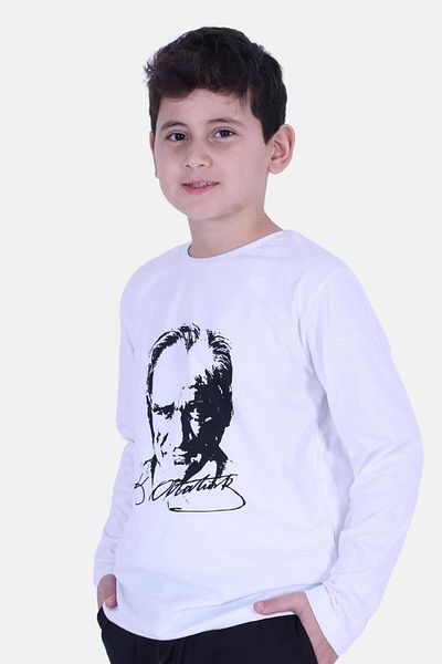FYK KİDS Hanorac unisex pentru copii cu imprimeu Atatürk Signature