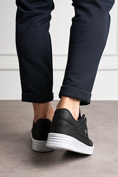 L.A Polo Comfortable Fit Casual Men's Black White Sneaker 519