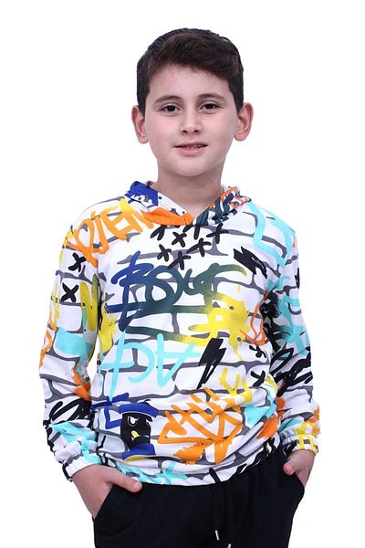 FYK KİDS Hooded Patterned Unisex Sweatshirt