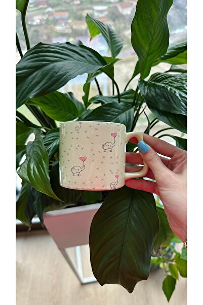 shop Elephant Detailed Pinterest Pastel Yellow Mug-Cup Ceramic Mug