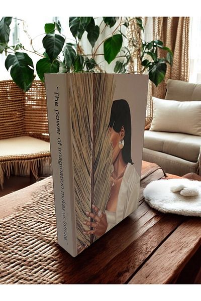 Saccura Decor Bohemian Women's Brown Decorative Book Box – Stylish and Functional
