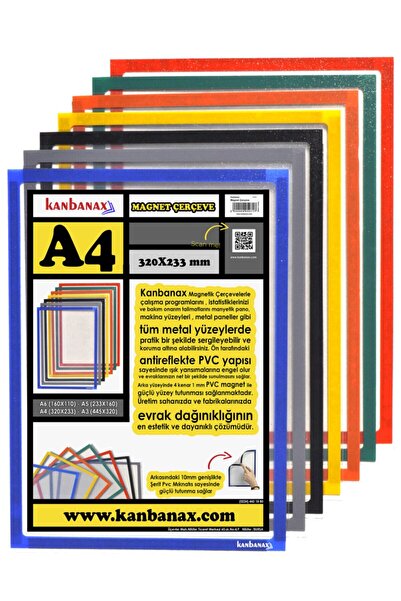 Genel Markalar A4 Magnet Çerçeve - Mavi Renk -10'lu Paket