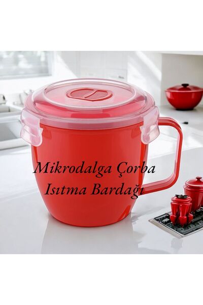 HOLLYHOME Mikrodalga Sızdırmaz Çorba Isıtma Bardağı, Kapaklı Bardak  0,62L  1...