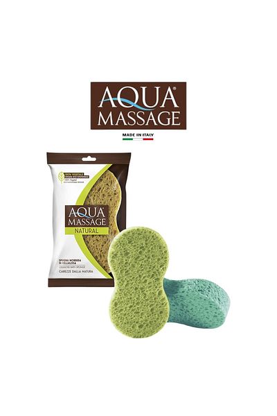Aqua Massage إسفنجة حمام كبيرة من السليلوز - فائقة الامتصاص، مضادة للحساسية، وصديقة للبيئة