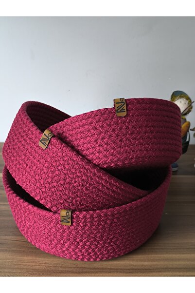 Naspar 3 قطع سلة فوشيا، سلة مناشف، منظم للمطبخ والحمام، مجموعة سلال متعددة ال...