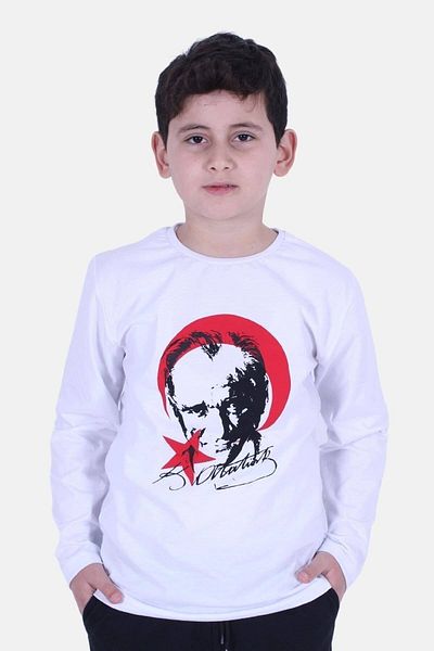 FYK KİDS Hanorac unisex cu imprimeu semnătură Atatürk