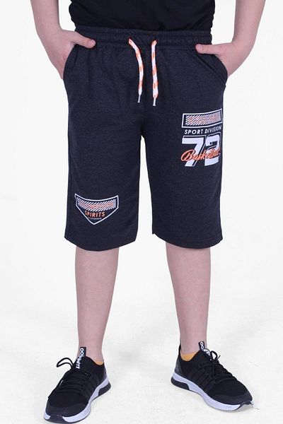 FYK KİDS 72 Κείμενο τυπωμένο Boy's Capri με λεπτομέρεια με φαρδύ κορδόνι