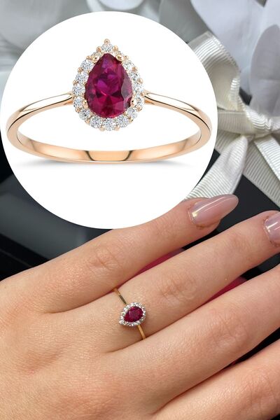 Hepimitu Damla Taşlı Altın Yüzük