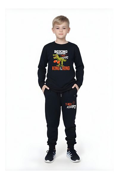 FYK KİDS Chlapecká sada pyžama s kulatým límcem T-Rex Roar