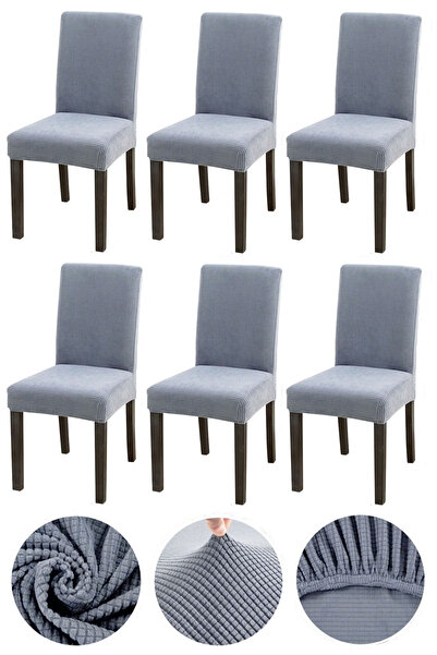 Bumedo غطاء كرسي من 6 قطع من قماش الخيزران النانو ليكرا قابل للغسل (6 قطع) - ...