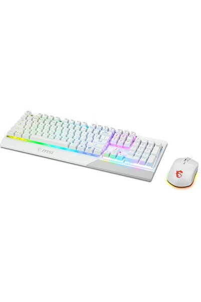 MSI Vıgor Gk30 Combo Whıte Rgb Usb Beyaz Kablolu Gaming Klavye Mouse Set