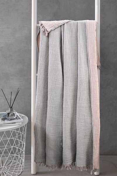 Barine Cocoon Μουσλίνα 4 Στρώσεων Σαλονιού Γκρι / Ροζ 130x170