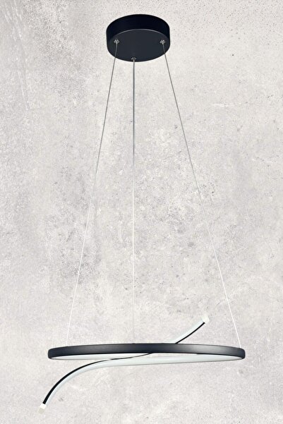 LEGACY Snake Modern Tasarım Siyah Renk Beyaz Ledli Yatak Odası - Cafe - Mutfak - Salon Led Avize