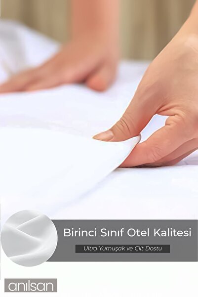 Anılsan White Satin Sheet and Pillowcase Set - 83 Strings, Single and Double Options