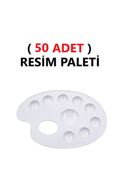 TİFOYS ( 50 ADET ) Resim Boya Paleti - Plastik Palet, Okul Ressam Paleti - 20...