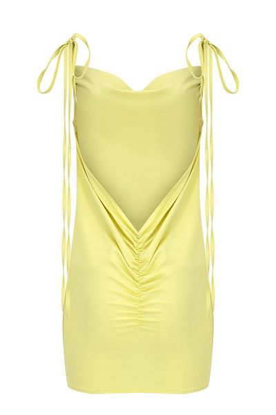 La Sarta Rose Backless Long Rope Strap Nightgown