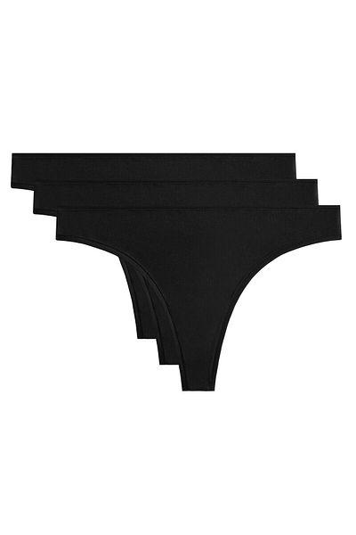 Oysho 3 cotton blend thongs