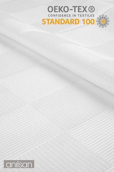 Anılsan White Checkerboard Patterned Single Pique - Soft and Durable Hotel Pique