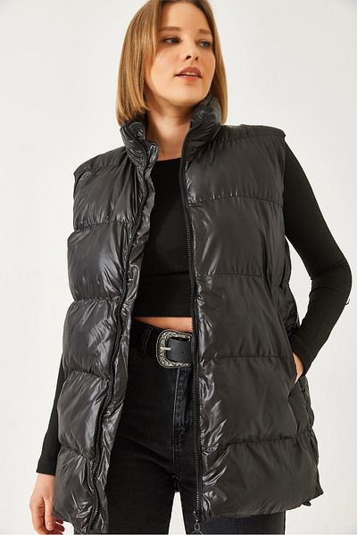 Bianco Lucci Women's Zippered Double Pocket Vest 60901003