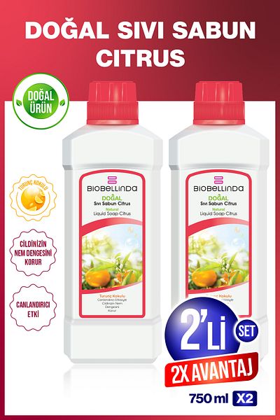 BioBellinda Liquid Hand Soap Citrus 750 ml (Set of 2)