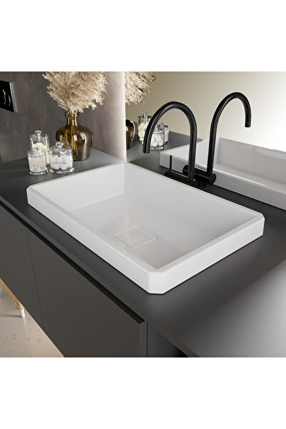 Livabo Lanza410x620x140mm Ankastre,gizli Giderli,beyaz Akrilik Lavabo