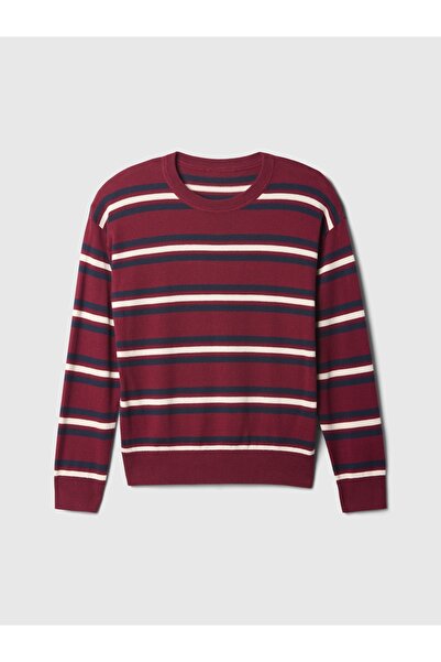 GAP Erkek Çocuk Bordo Desenli Intarsia Kazak