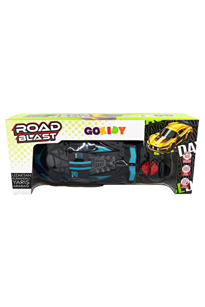 Gokidy Full Fonksiyon Şarj Edilebilir Uzaktan Kumandalı Araba Road Blast 1:24 Ölçek - Mavi