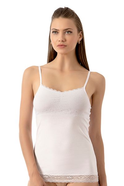 ÖZKAN underwear Özkan 24186 Γυναικείο βαμβακερό λύκρα μονό τζέρσεϊ δαντέλα με λεπτό λουράκι