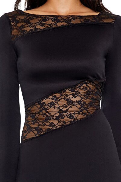 Forever 21 Şeffaf Dantel Mini Elbise