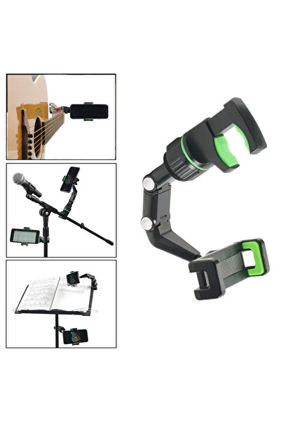 Microcase Gitar, Nota Sehpası Ve Mikrofon Standı Için 360 Döner Başlıklı Telefon Tutucu - Al4973