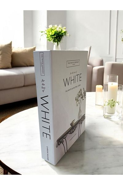 Saccura Decor Λευκό Νευτρικό Λευκό Διακοσμητικό Βιβλίο Κουτί – Κομψό και Λειτουργικό